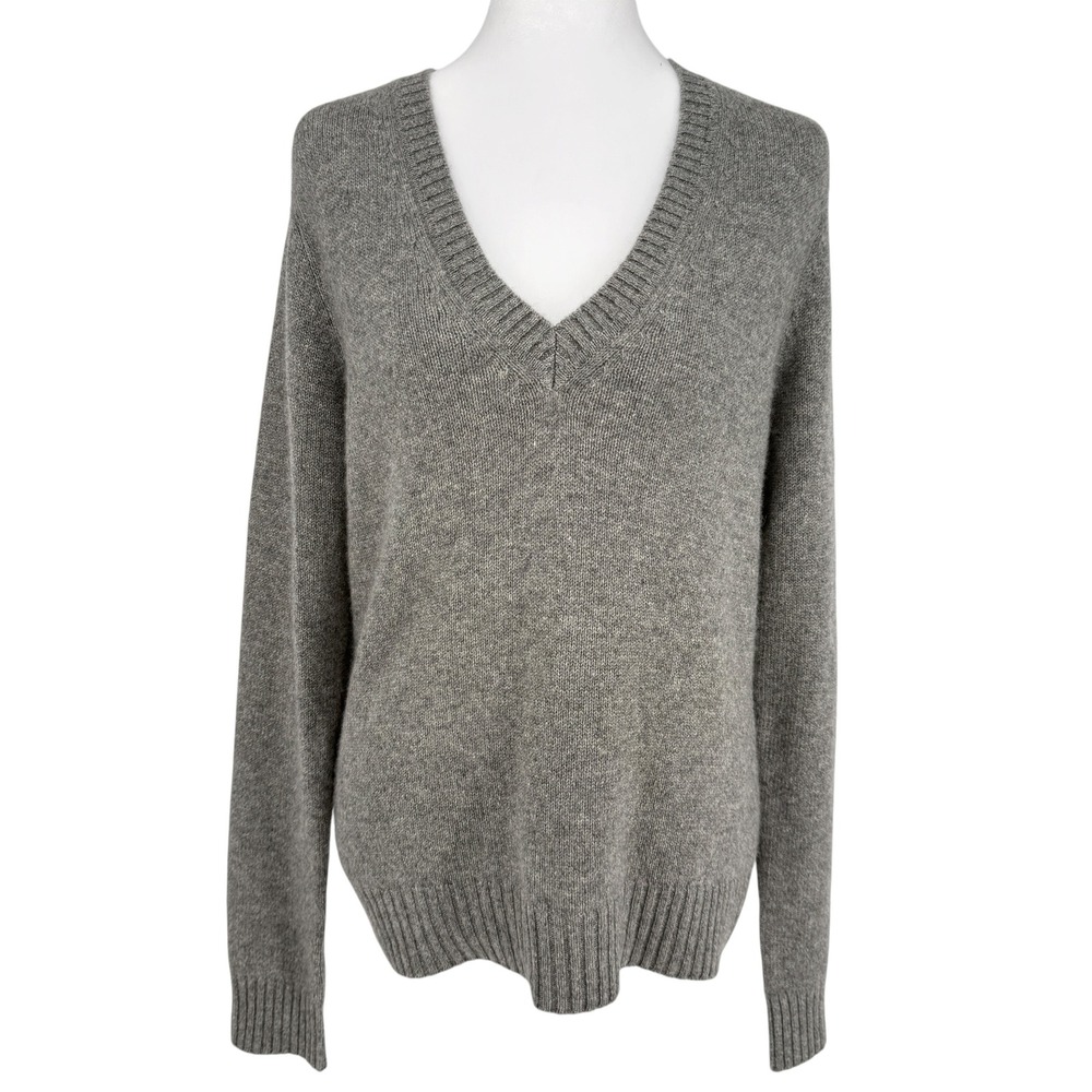 Kirkland Signature 100% Cashmere V-Neck Sweater Women Size Large Soft Pullover